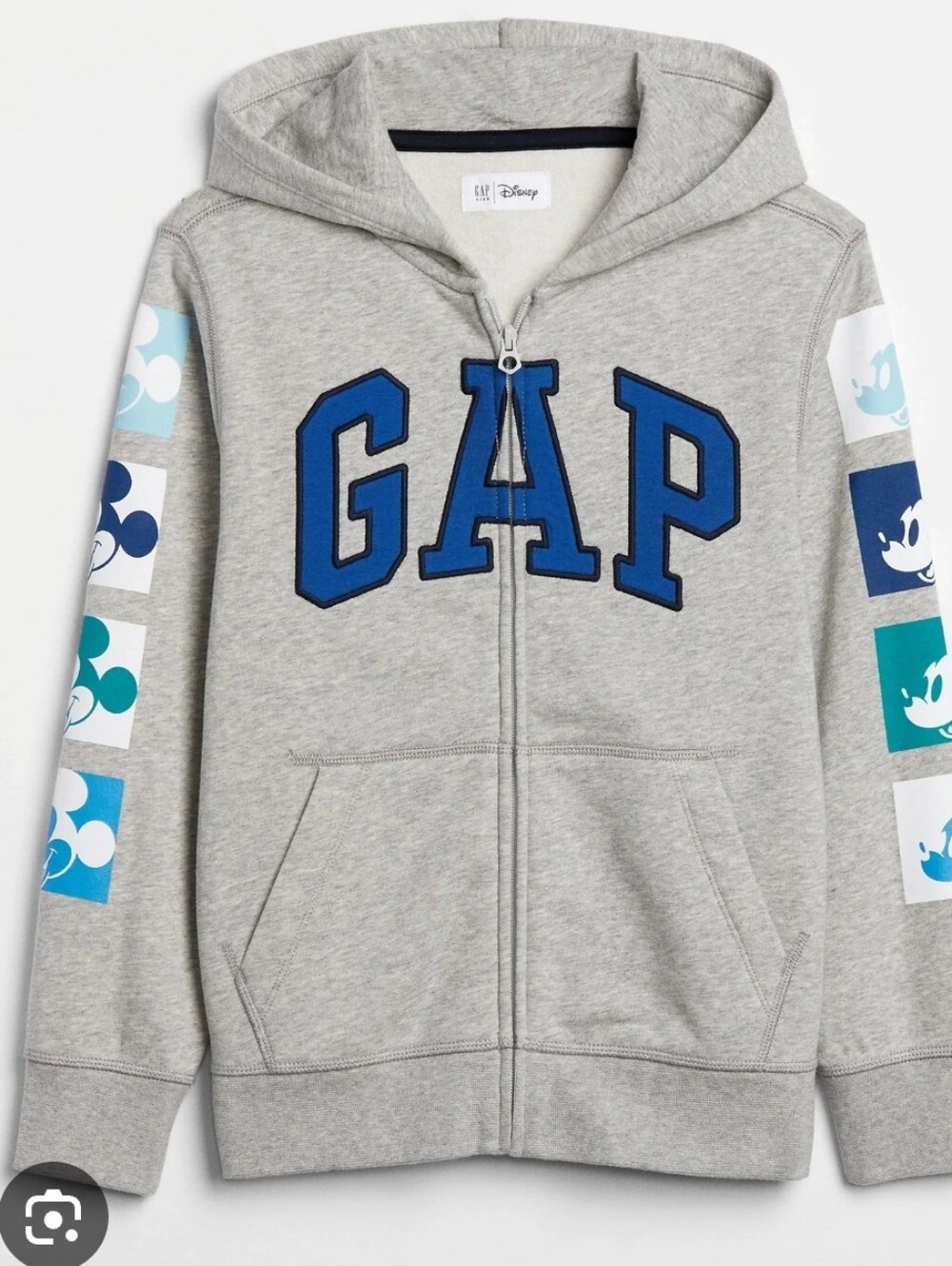 GAP Kids x Disney Grey Mickey Mouse Sweatshirt, Spell Out Letters Embroidered